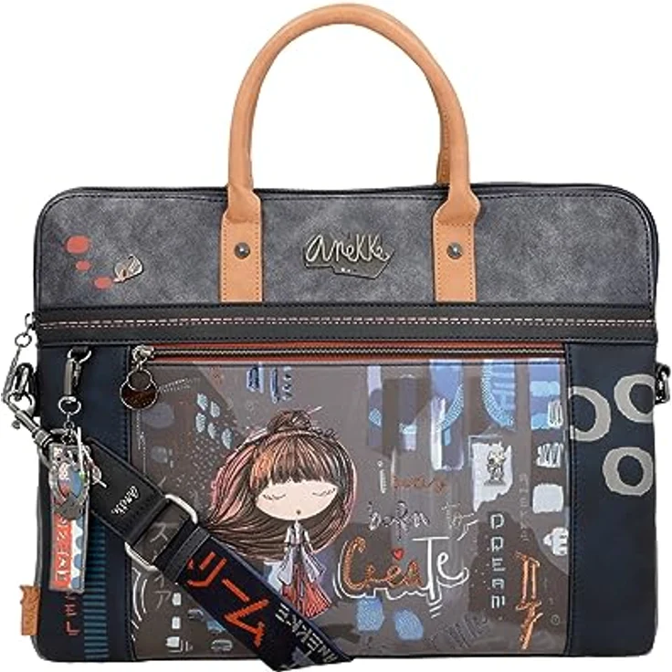 Anekke Businesstasche Contemporary, Laptop-Tasche mit gepolstertem Fach, Multicolor (dunkelblau/grau/blau) – Bild 4