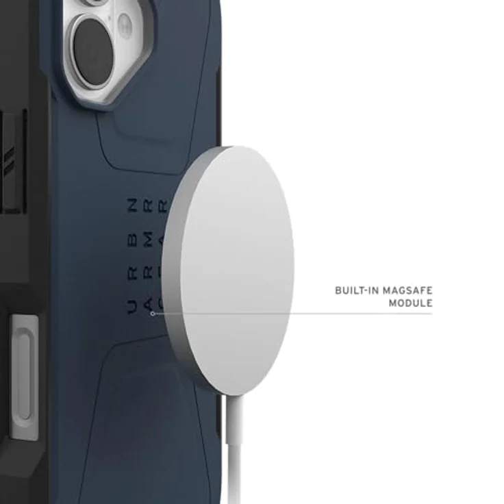 URBAN ARMOR GEAR Civilian MS Case für Apple iPhone 17, Sturzfeste Hülle mit Wireless Charging, Erhöhter Rand, Farbe Mallard (blau) – Bild 3