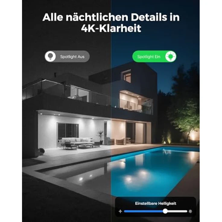 Reolink 4K 8MP UHD PTZ Outdoor Überwachungskamera PoE mit 5X 3D optischem Zoom, Auto-Tracking, Farbnachtsicht, smarte Personen-/Fahrzeug-/Tier-Erkennung, Zwei-Wege-Audio, 24/7 Aufzeichnung, RLC-823S1 in silber – Bild 2
