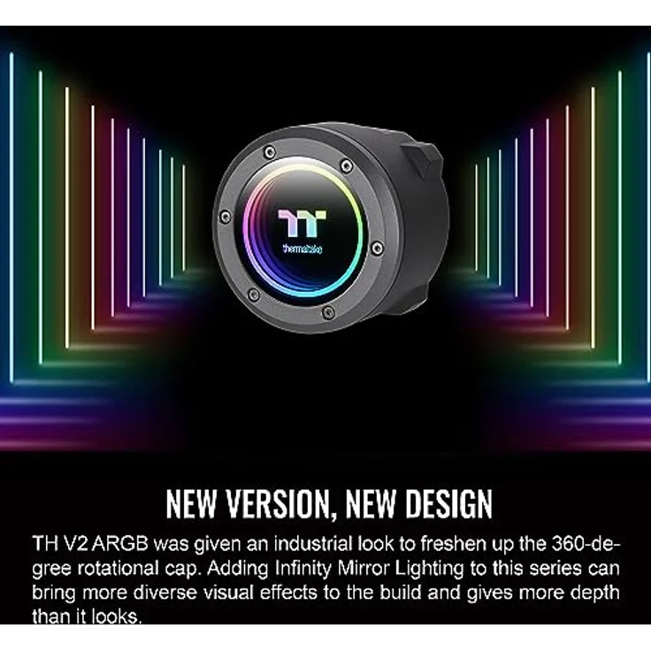 Thermaltake WAK TH240 "Snow" ARGB Sync V2, All-in-One Wasserkühler mit Dual-Lüfter und RGB-Beleuchtung, Schwarz – Bild 4