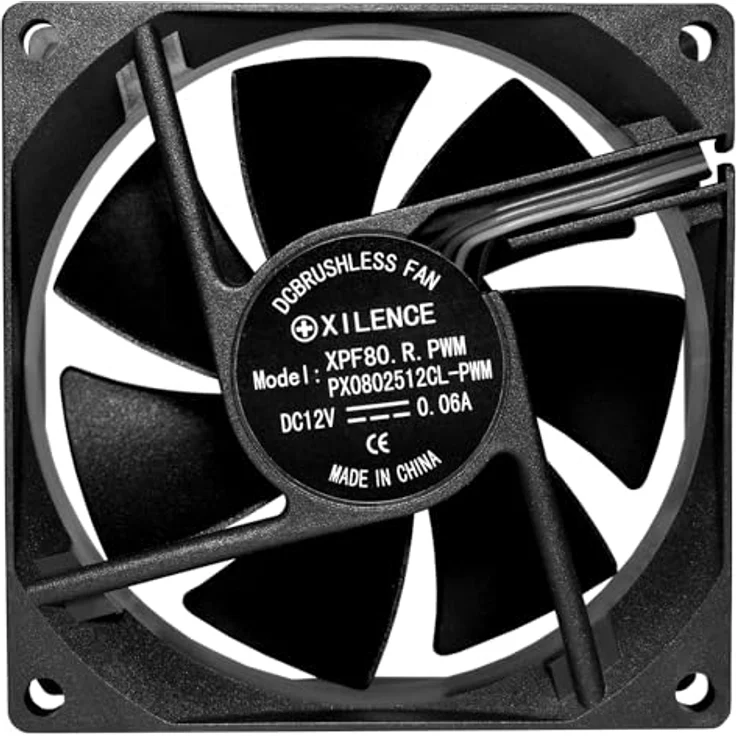 Xilence XPF80.B.PWM, 80mm Gehäuselüfter mit 4PIN PWM-Funktion, Hydro Bearing, 21,8 CFM, leiser Betrieb 18,7 dB(A) – Bild 4