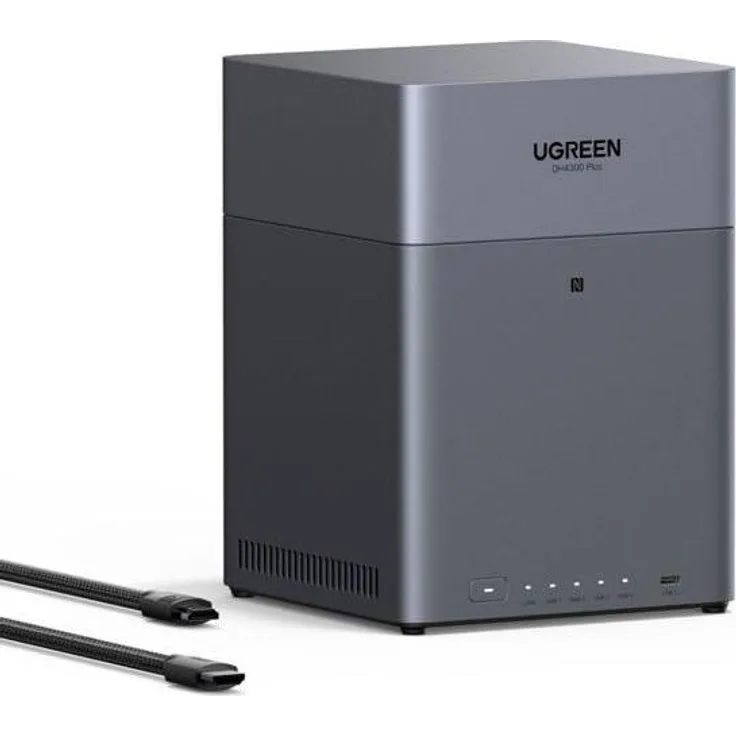 Ugreen DH4300 Plus, 4-Bay NAS mit 8-Kern-Prozessor, 8 GB RAM, RAID-Unterstützung, Grau
