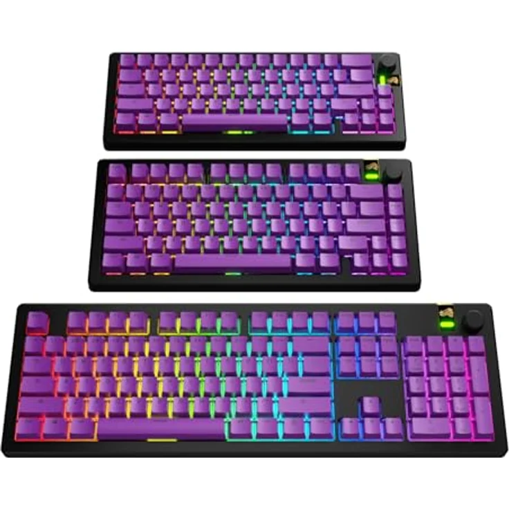 Glorious GPBT Basics Keycaps, ANSI Layout (US), PBT, Doubleshot - Epic Purple – Bild 5