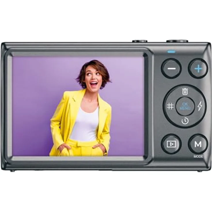 Easypix V48 Pocket Kompakte Digitalkamera, 64 MP Auflösung, 18x Digitaler Zoom, Anthrazit – Bild 3