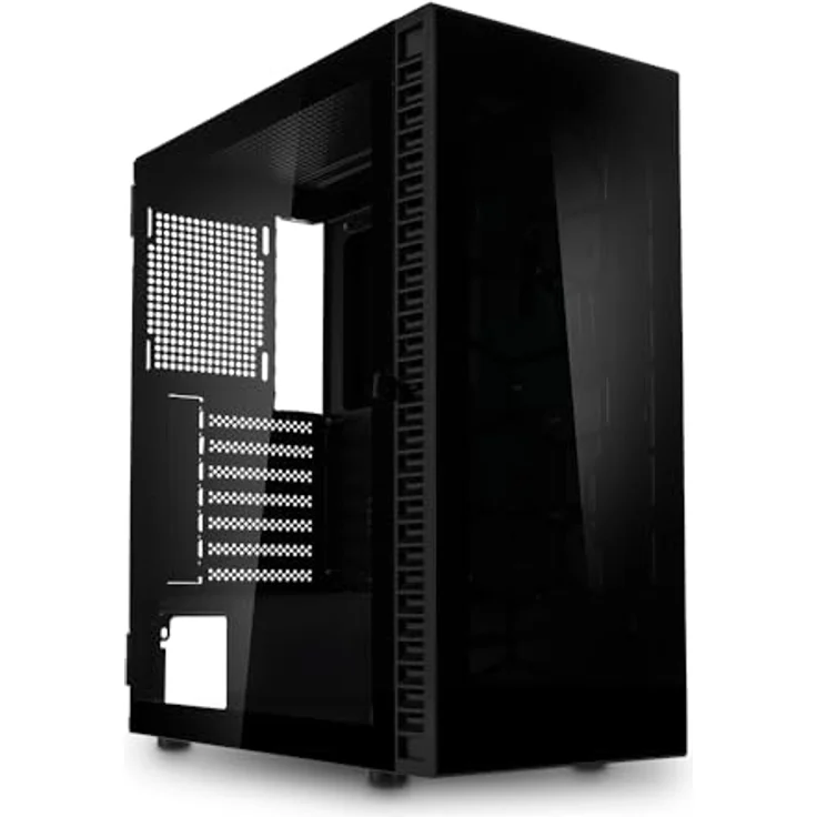 KOLINK Observatory HF Glass Core Midi-Gehäuse, Hervorragende Belüftung, 330 mm GPU-Freiraum, Gehärtete Glasplatten, Schwarz – Bild 1