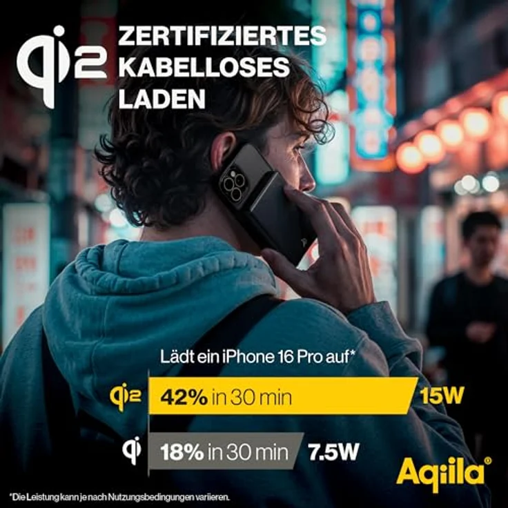 Aqiila Powerbank Powerbird QB5, 20 W Akku-Recharger mit 5000 mAh, Schwarz – Bild 4