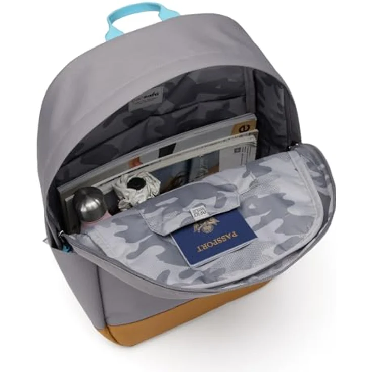 Pacsafe GO 25L, Anti-Diebstahl Notebook Rucksack in Stone mit gepolstertem Laptopfach und RFID-blockierendem Fach – Bild 7