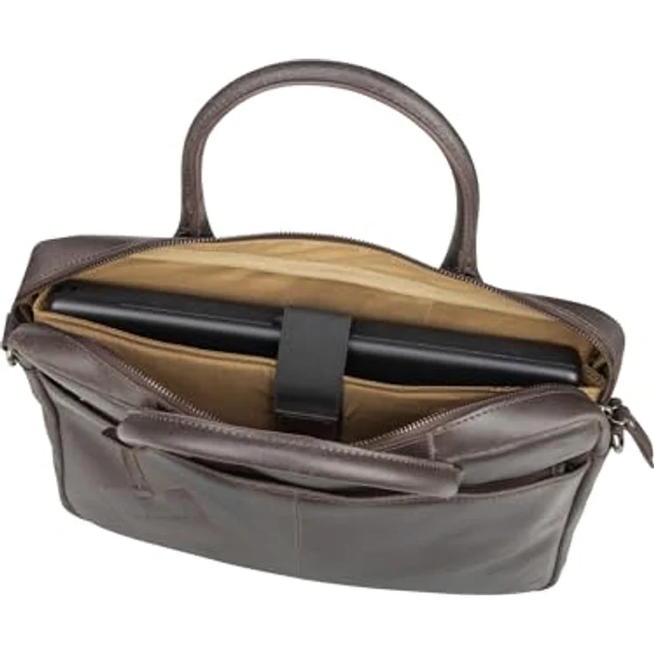 Burkely Vintage Jack Aktentasche Leder 37 cm Laptopfach, Braun – Bild 3