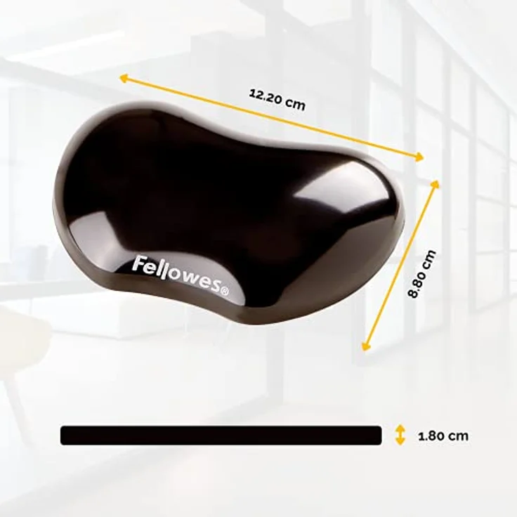 Fellowes Handballenauflage Crystals, flexible Handgelenkauflage mit Gel, kompakt, abwaschbar, schwarz - Preisvergleich – Bild 3