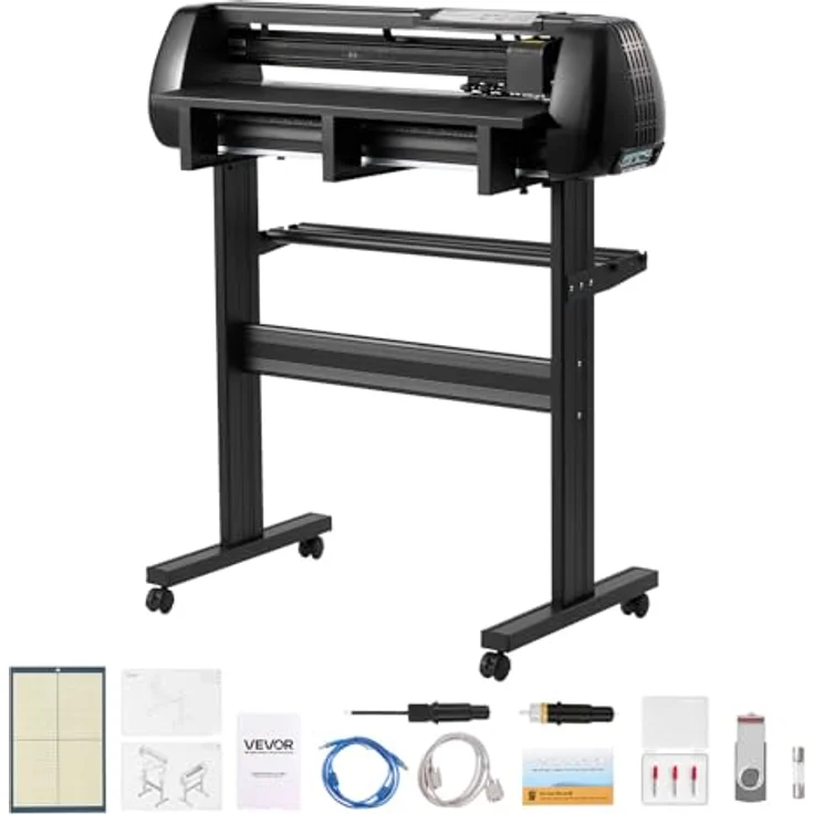 VEVOR Vinylschneidemaschine, 72 cm max. Zufuhrbreite, Doppelklingen, LED-Anzeige, einstellbares Schneideplotter-Set mit Signmaster-Software, kompatibel mit Windows und macOS – Bild 1
