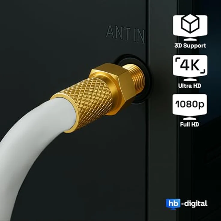 135dB 15m Koaxial SAT Kabel HQ-135 PRO 4-fach geschirmt für DVB-S / S2 DVB-C und DVB-T BK Anlagen + 4 vergoldete F-Stecker SET Gratis dazu – Bild 6