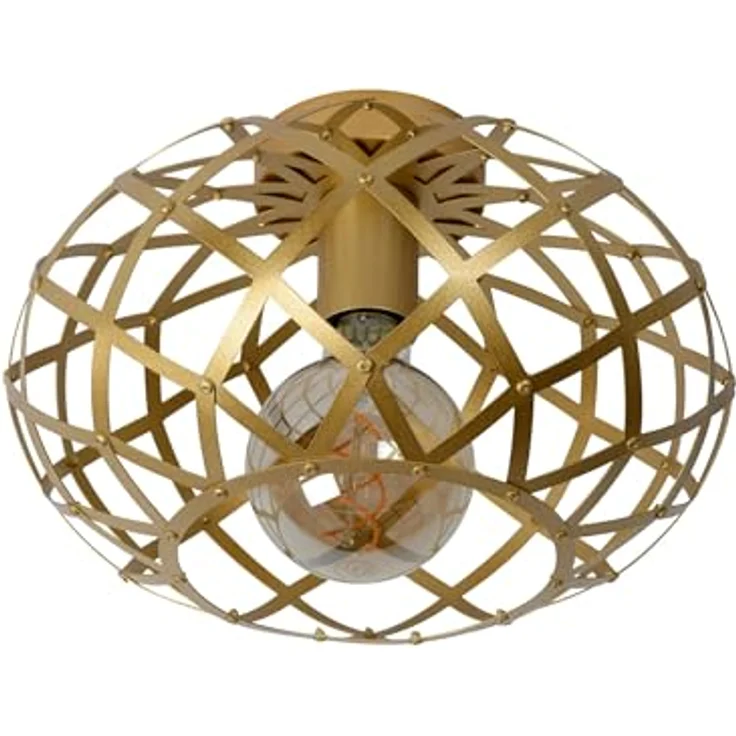 LUCIDE WOLFRAM - Deckenleuchte - Ø 30 cm - Dimmbar - Mattes Gold/Messing – Bild 2