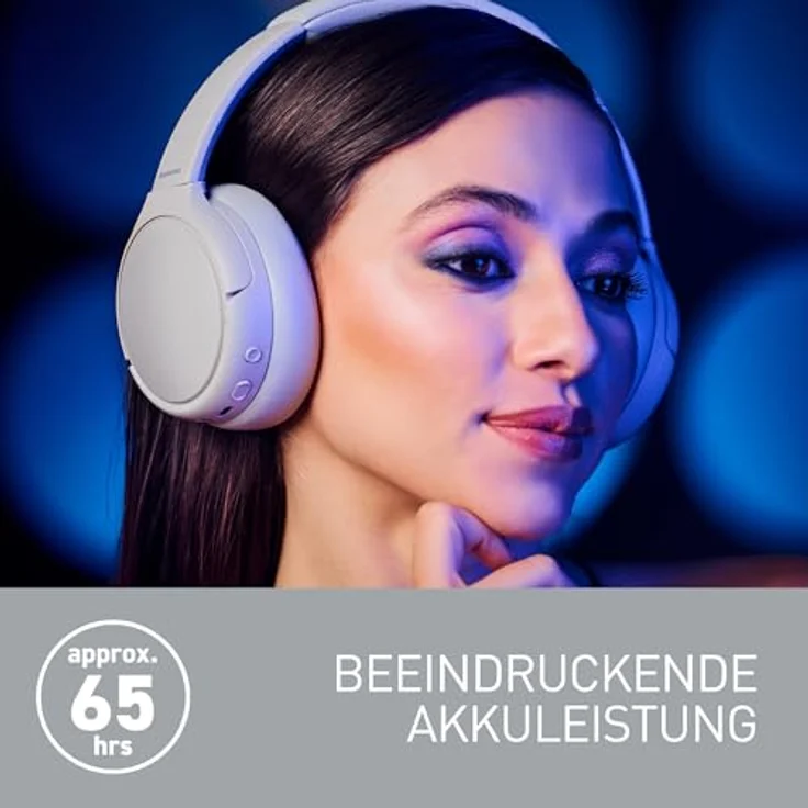 Panasonic RB-M600BE-C Kabellose Kopfhörer mit Hybrid ANC, Over-Ear-Schwenkdesign, Bluetooth 5.3, bis zu 65 Stunden Wiedergabe, XBS Deep, Weiß – Bild 4