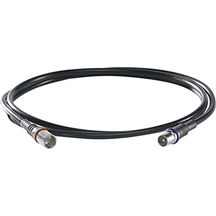 Wisi DS 39 U 0300, Antennenkabel 3 m, F-Quick, IEC, Schwarz – Bild 1