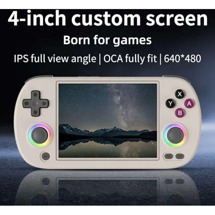 Anbernic Airuidas RG40XXH Handheld Game Console, 4.0'' IPS Display, 5G WiFi, Bluetooth, HDMI und TV-Ausgang, 64GB Speicher, grau – Bild 3