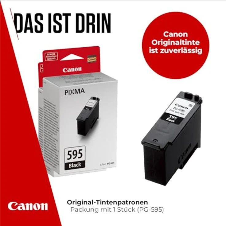 Canon PG-595, original schwarzer Druckkopf mit hoher Druckleistung für ca. 180 Seiten, 6,7 ml Füllmenge – Bild 3