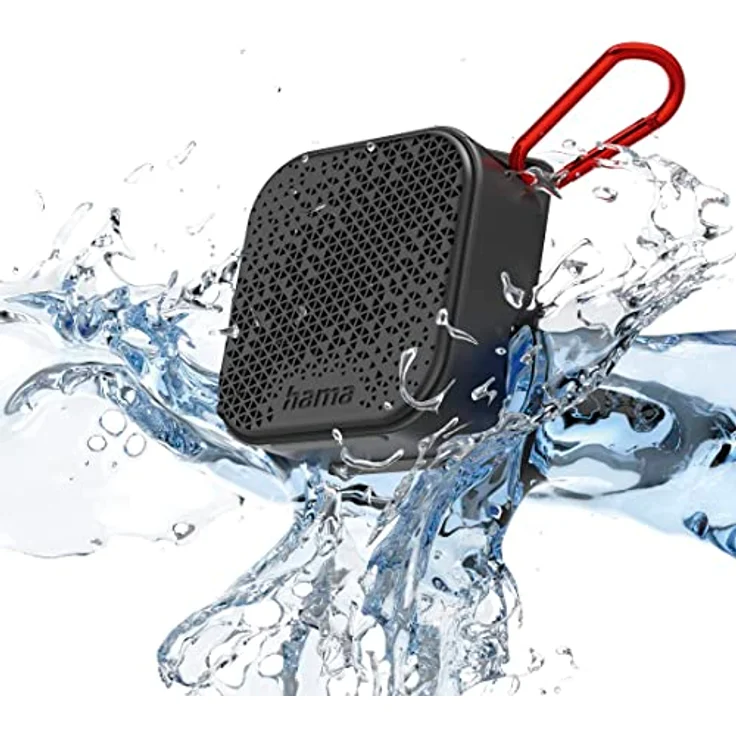 Hama Bluetooth-Lautsprecher Pocket 3.0 Box für Handy (kompakter Mini-Lautsprecher mit Bluetooth, AUX u. praktischem Karabiner klein, mobile Musikbox Bluetooth wasserdicht IP67, 14h Akku, 3,5W) schwarz – Bild 4