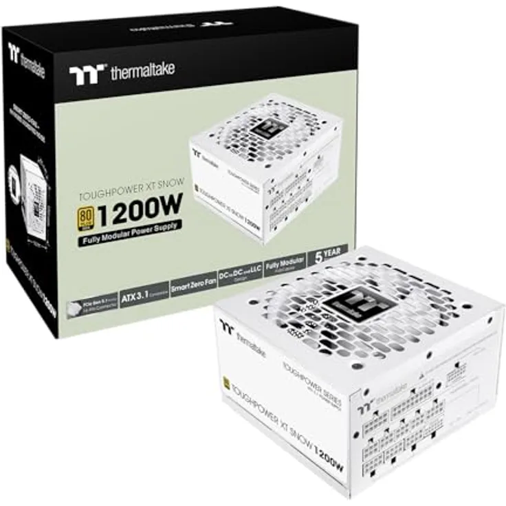 Thermaltake Toughpower XT Snow 750W, PC-Netzteil mit 750 Watt Leistung, ATX 12V Version 3.1, 80 PLUS Gold, modulares Kabelsystem