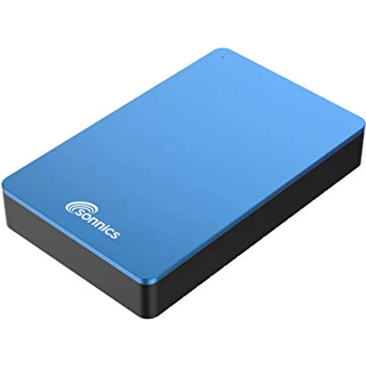 Sonnics 2TB Blau Externe Desktop-Festplatte, USB 3.0 kompatibel mit Windows PC, Mac, Smart TV, Xbox One und PS4