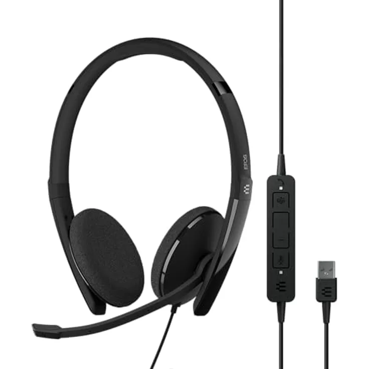 EPOS | Sennheiser Adapt 160T USB II, kabelgebundenes doppelseitiges Headset, MS Teams zertifiziert, UC optimiert, überlegener Stereo-Sound, verbesserter Komfort