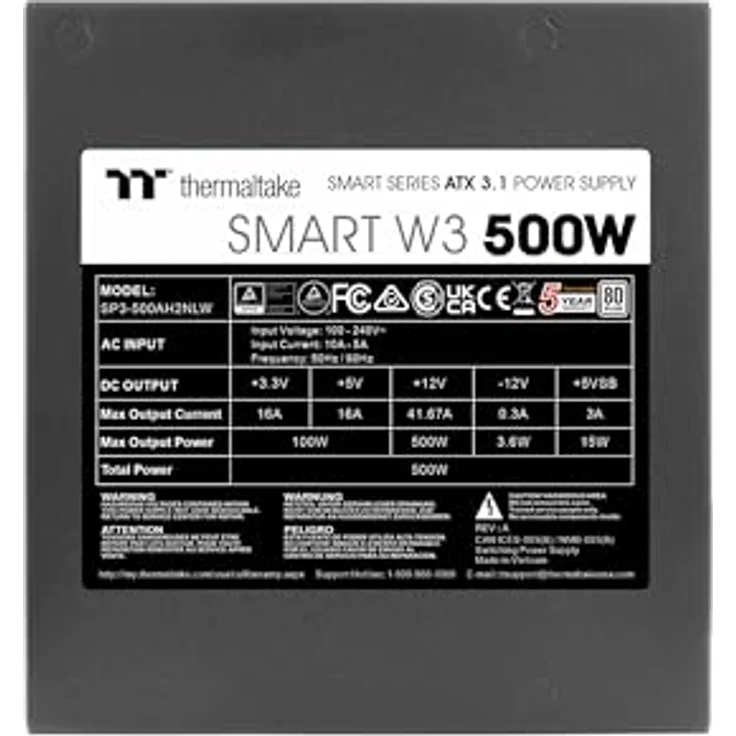 Thermaltake Smart W3 500W ATX 3.1 80Plus White Netztei – Bild 3