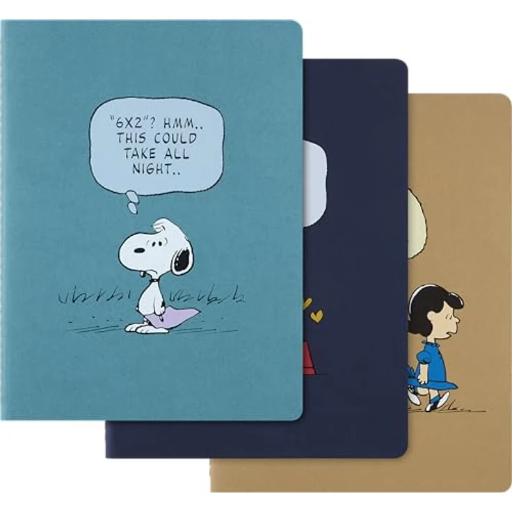 Moleskine Peanuts Cahier XL, 3er-Set liniert mit Kartoneinband, verschiedene Farben und Illustrationen – Bild 1