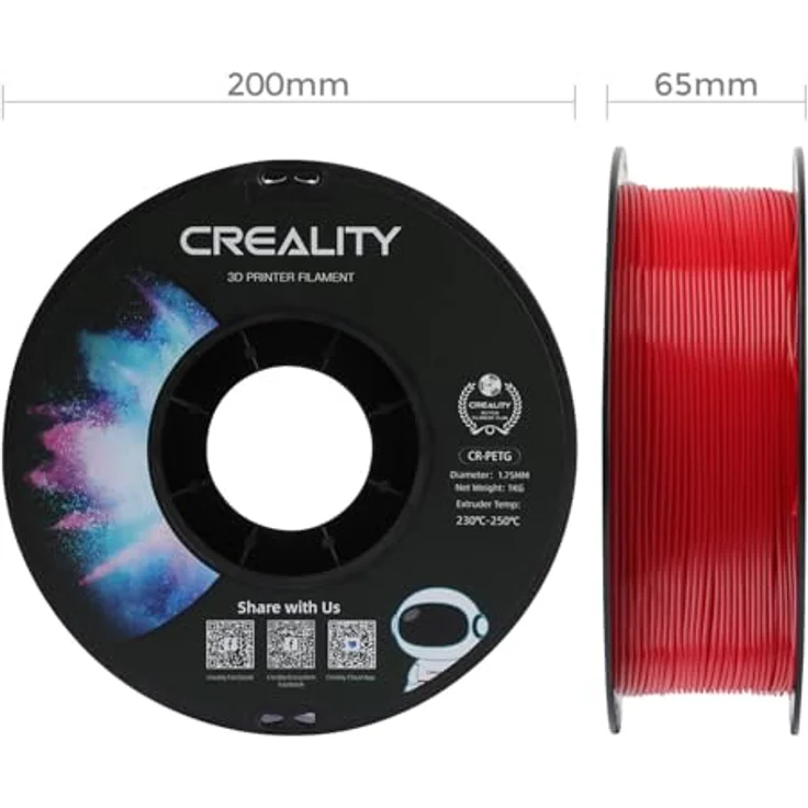 Creality 3D PETG 1 kg, Hochwertiges 3D-Druckmaterial in Rot (Polyéthylène Teréphtalate glycolisé) – Bild 4