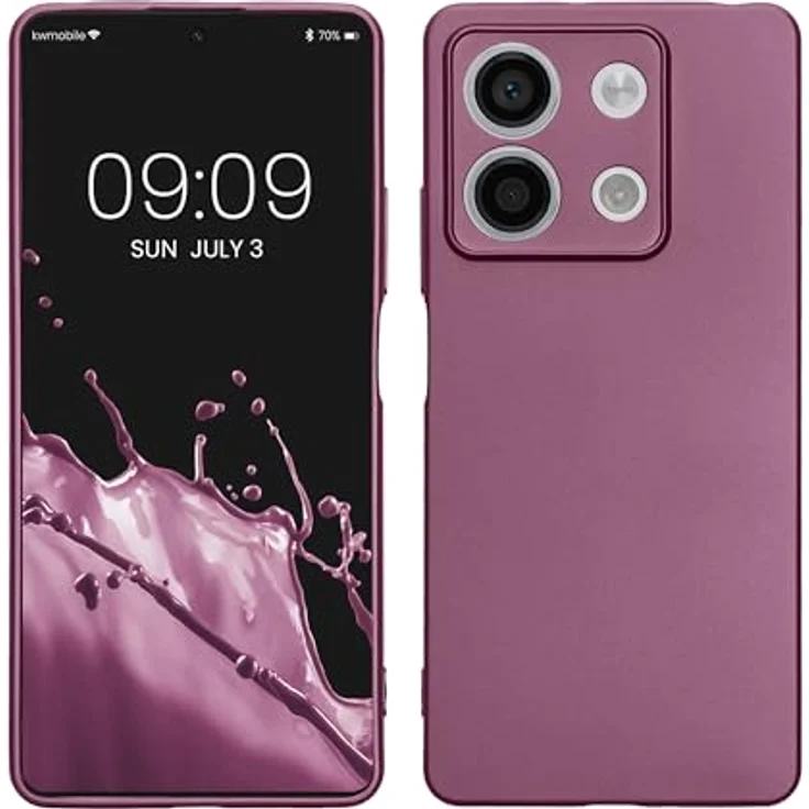 kwmobile Case für Xiaomi Redmi Note 13 5G, Silikon Schutzhülle metallisch schimmernd in Metallic Lavendel, flexibel und rutschfest – Bild 1