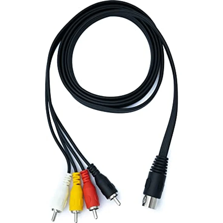 System-S Cinch 4 RCA Kabel 150 cm Stecker zu DIN 5 polig Stecker Stereo Adapter Schwarz – Bild 2