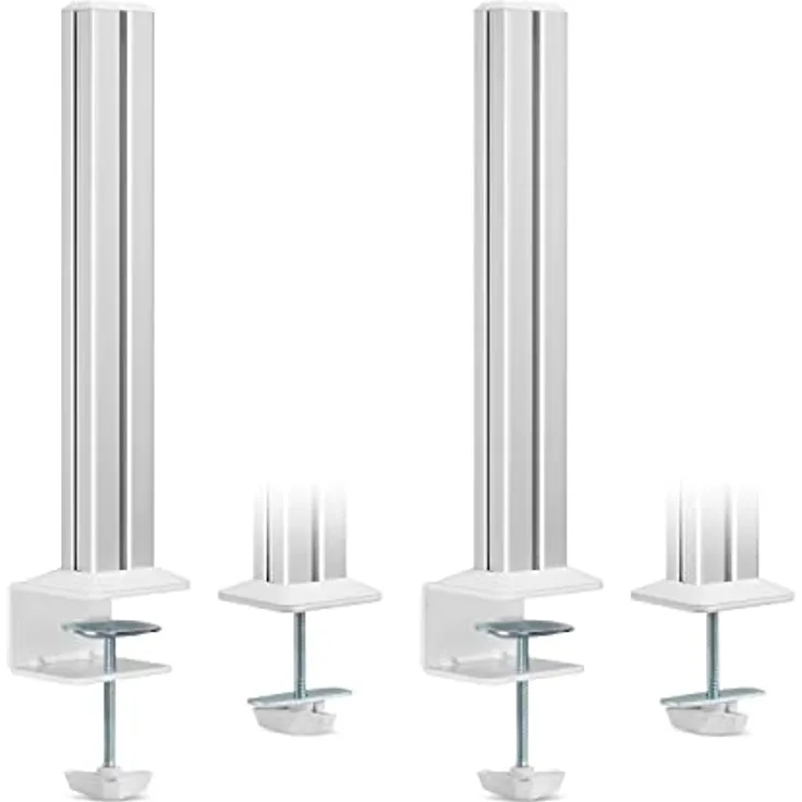 InLine Slatwall Befestigungssäulen aus Aluminium für Tischhalterung Panel 2er, Monitor Halterung, ca. 43 cm Höhe, Weiß