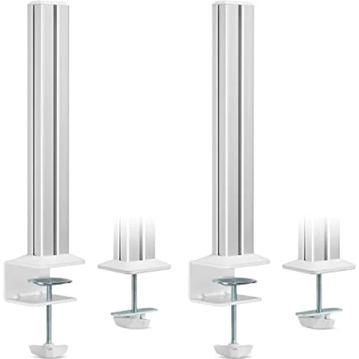 InLine Slatwall Befestigungssäulen aus Aluminium für Tischhalterung Panel 2er, Monitor Halterung, ca. 43 cm Höhe, Weiß – Bild 1