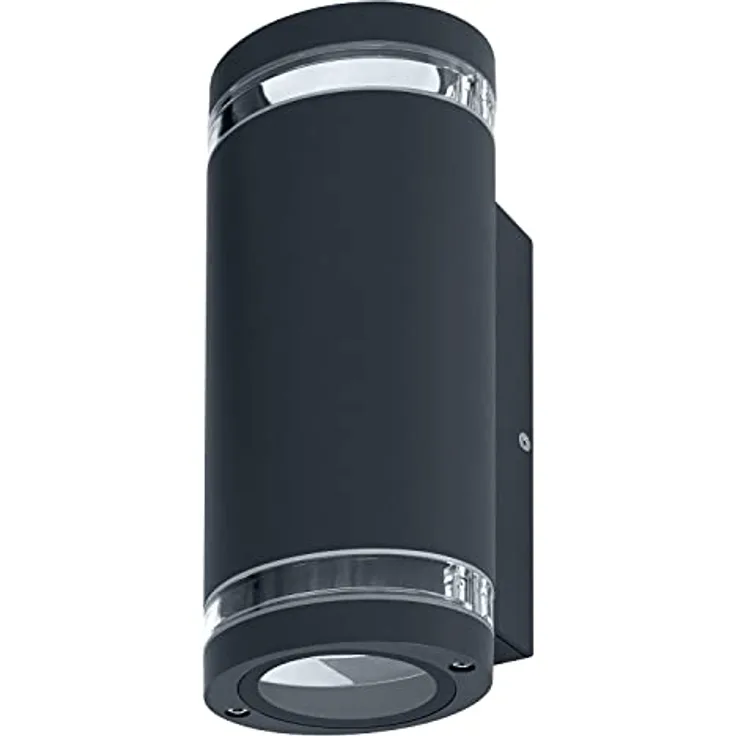 LEDVANCE LED Wandleuchte für 2x GU10 Leuchtmittel, Design Leuchte für Aussen, für 2-seitige indirekte Beleuchtung mit dursichtigen Ringen, aus Aluminium in dunkelgrau, ENDURA BEAM GAP Wall UpDown GU10