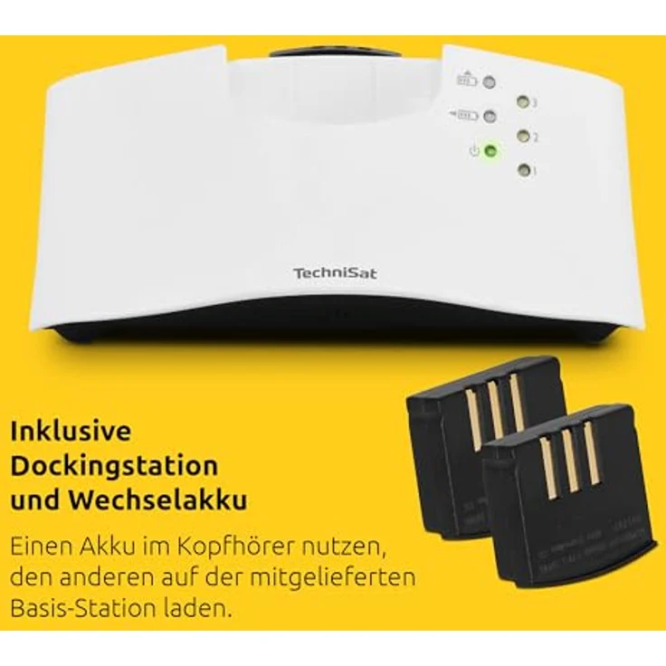 TechniSat STEREOMAN ISI 3 - kabelloser Stereo-Funkkopfhörer für Fernseher und Musikanlagen mit Dockingstation, weiß – Bild 5