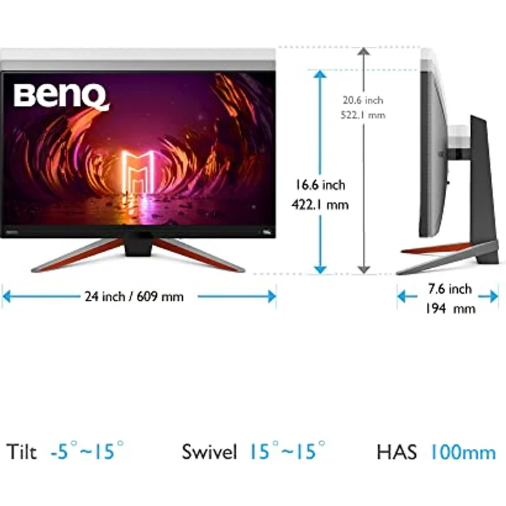 BenQ MOBIUZ EX270QM Gaming-Monitor (27 Zoll, IPS, 240 Hz, 1 ms, HDR 600, AMD FreeSync Premium Pro; VRR-kompatibel für PS5) – Bild 3