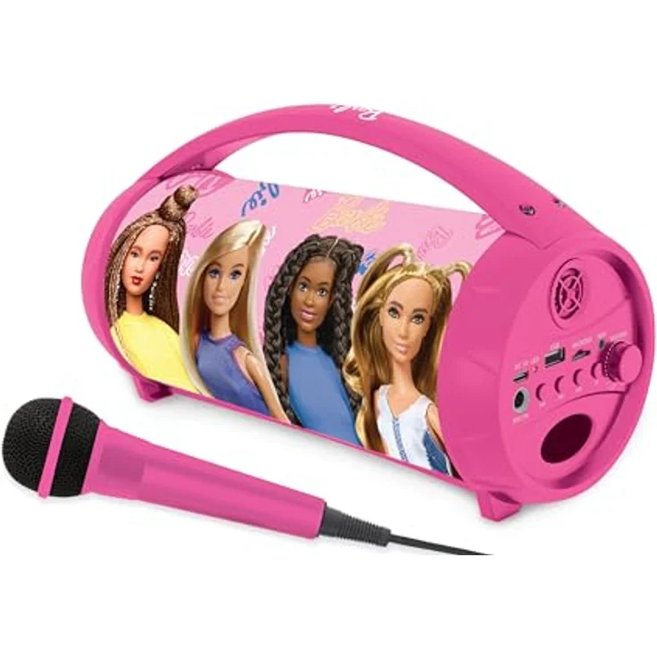 Lexibook Barbie Bluetooth-Lautsprecher mit Mikrofon, mehrfarbige Lichteffekte, kabellos, USB-Anschluss – Bild 4