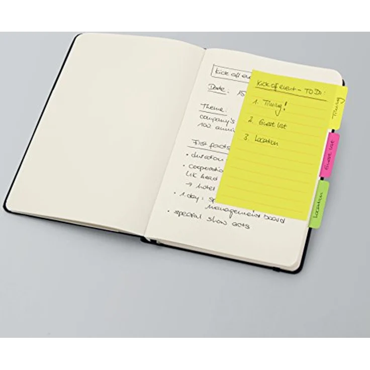 Sigel TAB MARKER NOTES, Haftnotizen Standard, farbsortiert, 42 Blatt aus recycelbarem Papier, wiederverwendbar – Bild 5