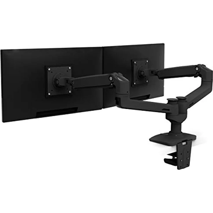 ERGOTRON LX Dual Monitor Arm in Schwarz - Monitor Tischhalterung mit patentierter CF-Technologie für 2 Bildschirme nebeneinander bis 27 Zoll und 33cm Höhenverstellung – Bild 2