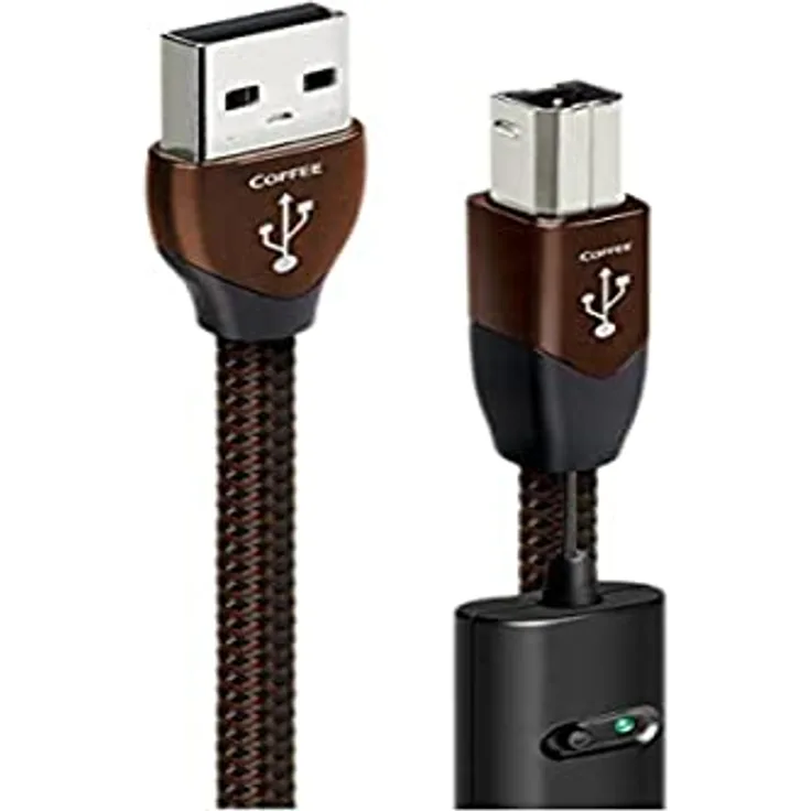 AudioQuest 3m Coffee USB A-B USB-Kabel (3 m, USB A, USB B, 2.0, Stecker/Stecker, Schwarz)