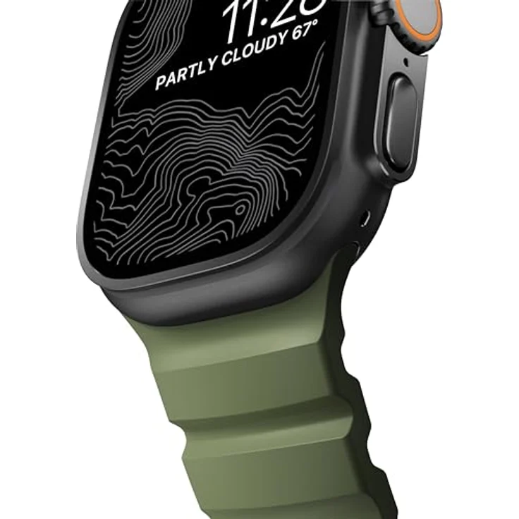 Nomad Rocky Point Band Apple Watch 42 / 44 / 45 / 49 mm, Grün, Wasserdichtes Sportarmband aus Fluorkohlenstoff-Gummi – Bild 5