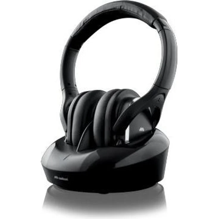 Meliconi HP Serie Digital Plus, Kabelloses Headset mit aktiver Geräuschunterdrückung, 8 h Akkulaufzeit, 100 m Reichweite, Schwarz