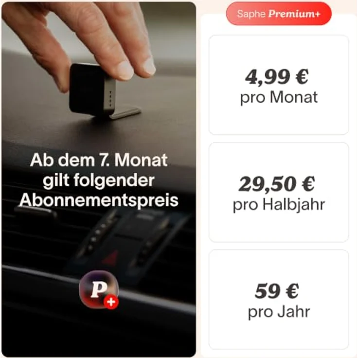 Saphe T Verkehrsassistent, Echtzeit-Warnungen vor Blitzern, tempolimitüberwachung, Touch-Bedienung, inkl. 6 Monate Premium+ Abo und lebenslange Garantie – Bild 2