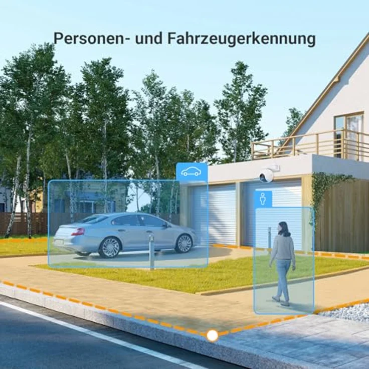 EZVIZ CB8 Pro 4K, Kabellose 360° Solar/Akku WLAN-Außenkamera mit Farbnachtsicht, KI Personen- und Fahrzeugerkennung, Zwei-Wege-Audio – Bild 4