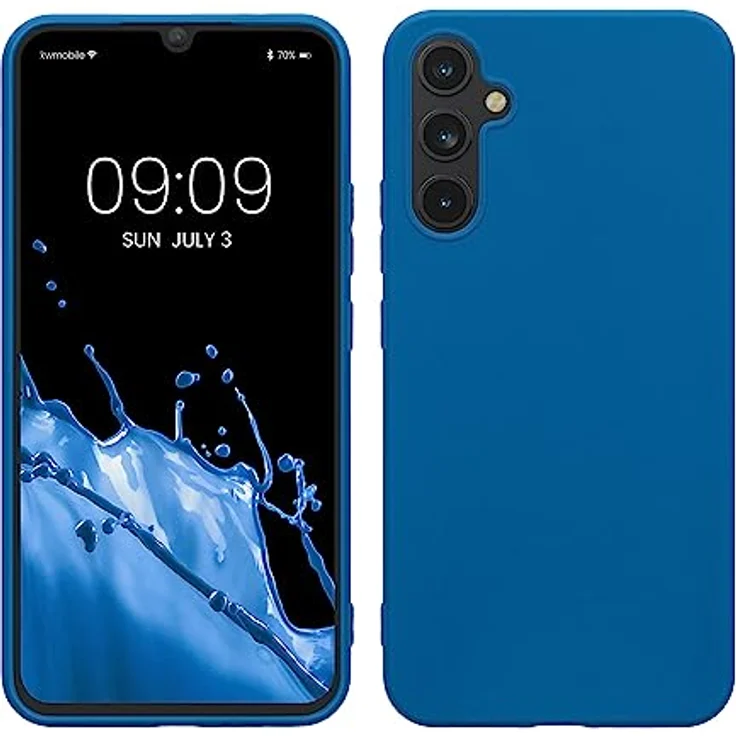 kwmobile Handyhülle für Samsung Galaxy A34 5G - TPU Case in Karibikblau, rutschfest, kabelloses Laden, flexibles Design – Bild 1