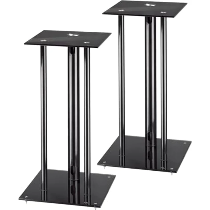 Hama Lautsprecherständer, 2er Set (für schwere Boxen, mit Kabelführung, Schwingungsdämpfer, Boxenständer universal, 64cm Höhe, max. 30kg) schwarz – Bild 3