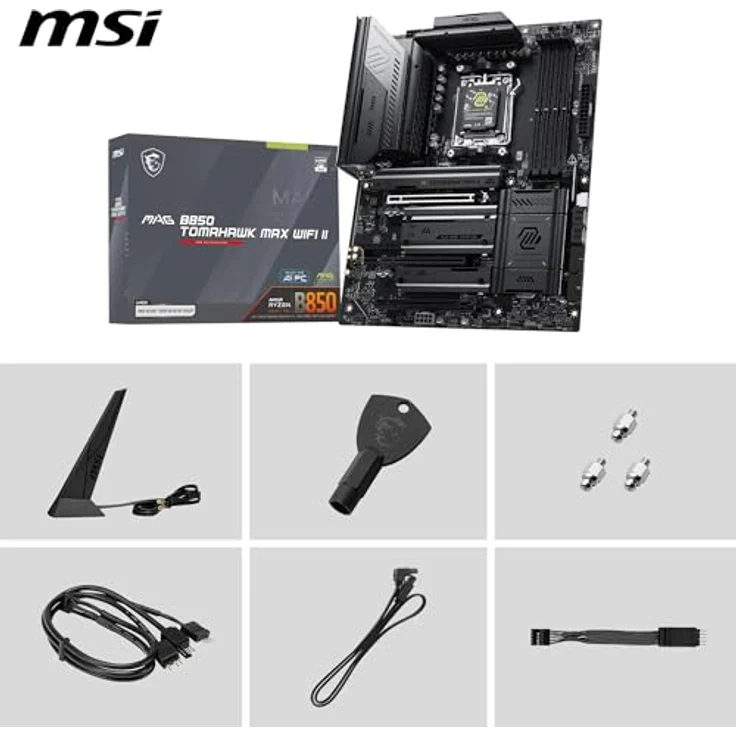 MSI MAG B850 TOMAHAWK MAX WIFI II, Mainboard für AMD AM5 mit DDR5, Wi-Fi 7 und 256 GB RAM-Unterstützung, schwarz – Bild 7