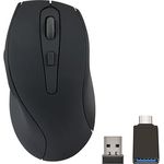 Speedlink AXON Silent Mouse Wireless - PC Maus kabellos, leiser klick, Akku wiederaufladbar, antibakterielle Oberfläche, gummiert, ergonomisch, 2.4GHz, bis 1600dpi, schwarz