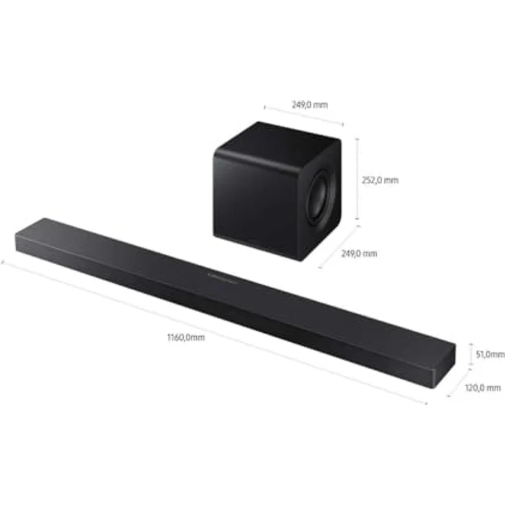 SAMSUNG HW-QS710GF Q-Series 3.1.2-Kanal-Soundbar mit kabellosem 6,5"-Subwoofer, Dolby Atmos, DTS:X und SpaceFit Sound, schwarz – Bild 6