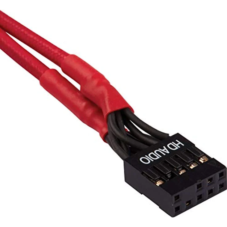 Corsair Premium Sleeved Front Panel Extension Kabel Verlängerungskit, Rot – Bild 3
