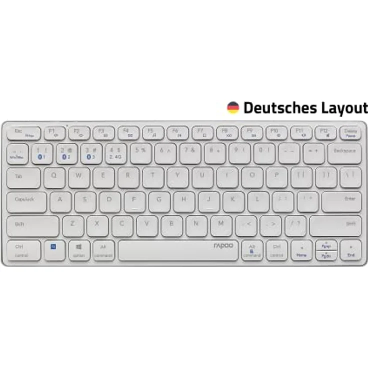 Rapoo E9600M Weiß Kabellose Multimodus Tastatur (Deutsch QWERTZ) – Bild 3