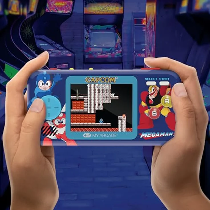 My Arcade Pocket Player Pro, Handheld-Spielkonsole mit 6 integrierten Mega Man-Spielen, 2.75-Zoll-Farbdisplay und Reiseetui – Bild 3